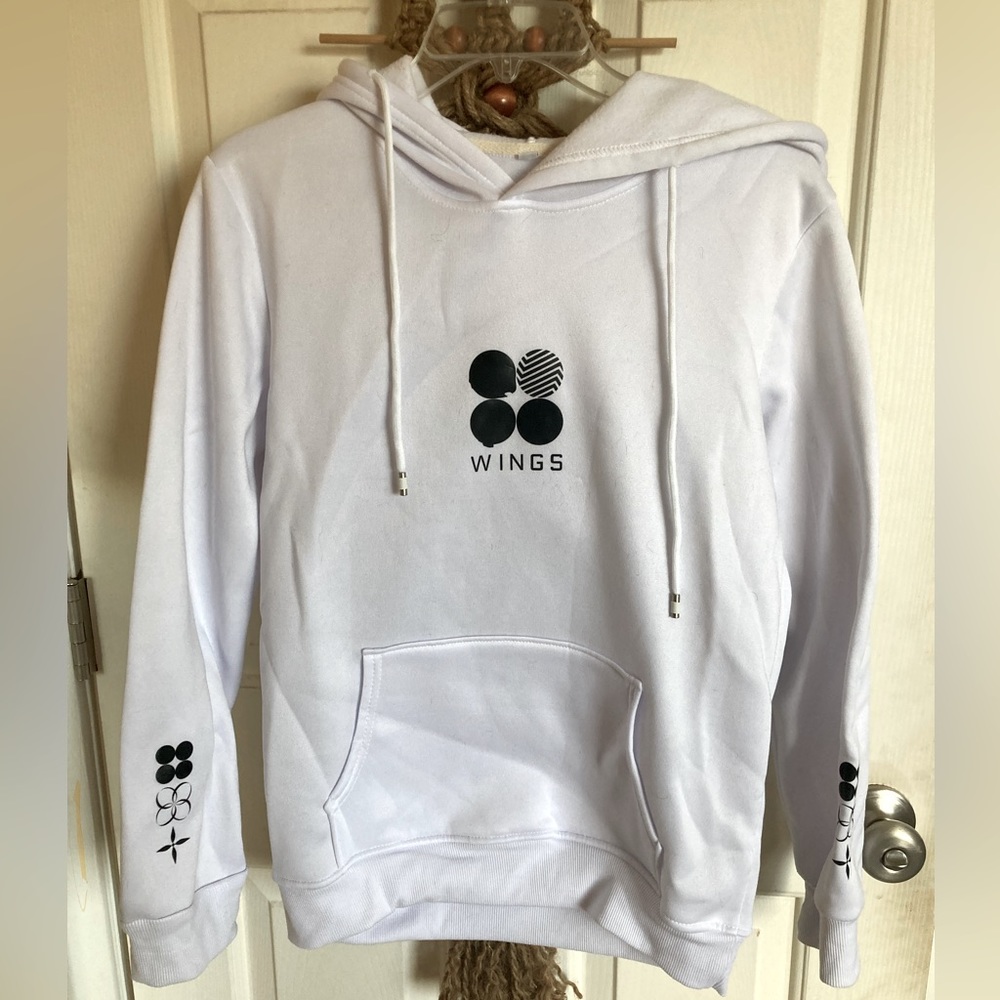BTS White Hoodie ~ Size M